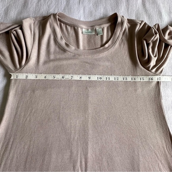 Logo Lounge Dress Womens XS Beige Asymmetrical Hem Pockets Soft Lagenlook Flowy - Picture 13 of 13